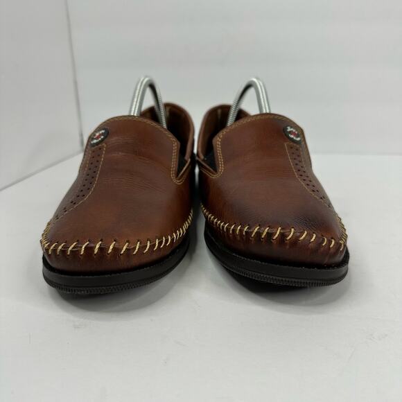 KAPS Shoes Mens size 40 US 7 8 Slip On Leather Braided Moccasins Brown Shoes main image 11